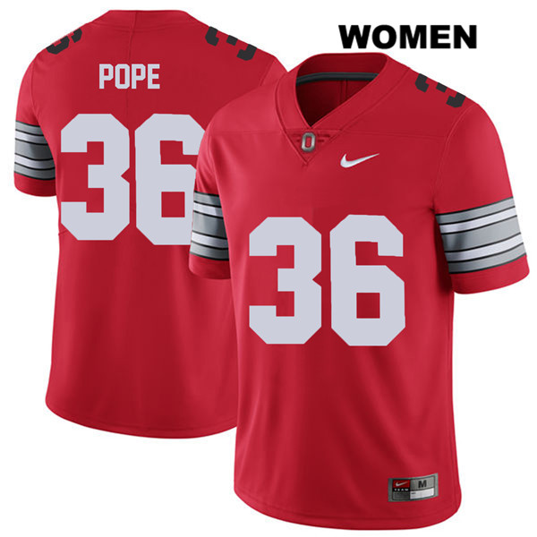Ohio State Buckeyes Women's K'Vaughan Pope #36 Red Authentic Nike 2018 Spring Game College NCAA Stitched Football Jersey GX19O64JH
